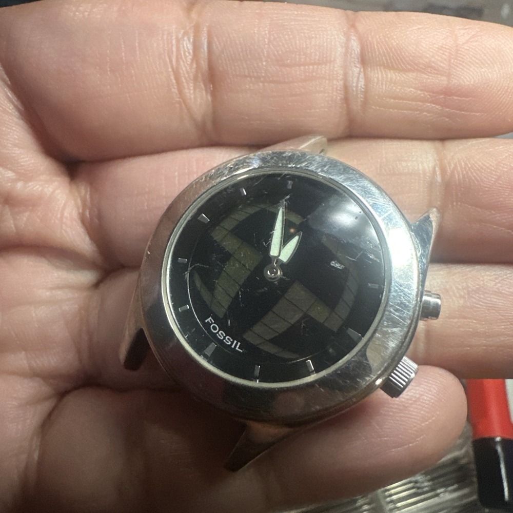 Working Vtg Fossil Big Tic Women 32mm Quartz Watch New Batteries Runs Rare - Picture 6 of 9